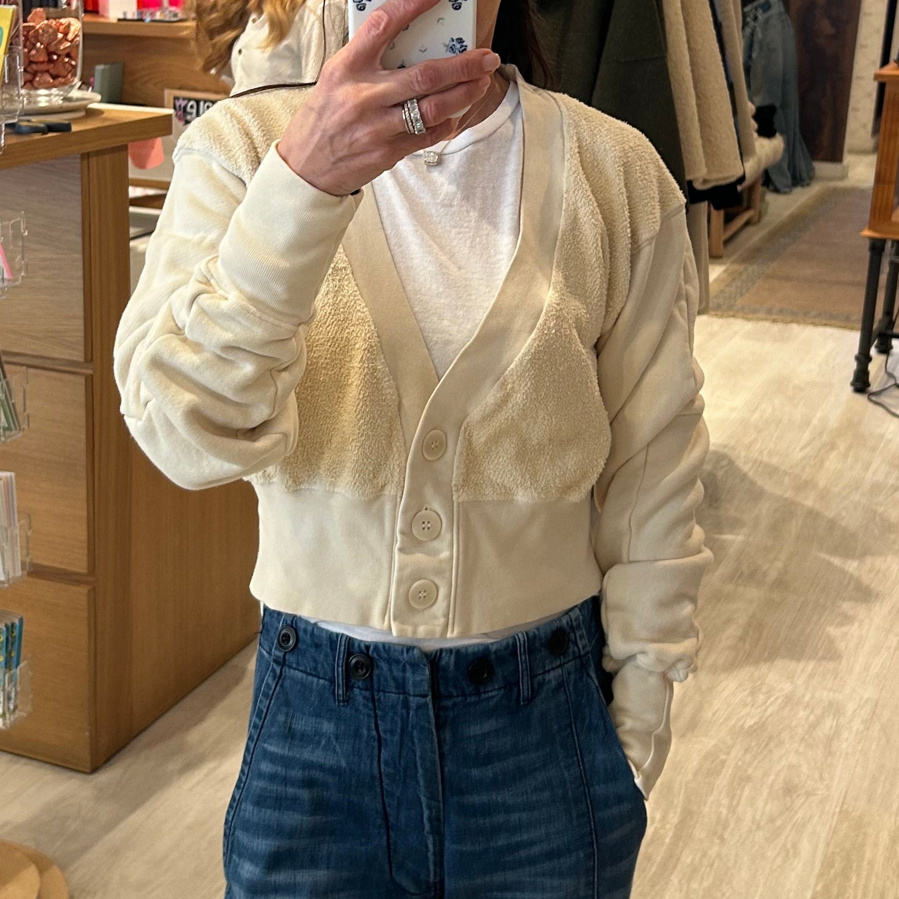 Diana Crop Cardigan Ivory
