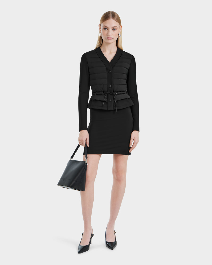 Samantha Quilted Cardigan Jacket Black
