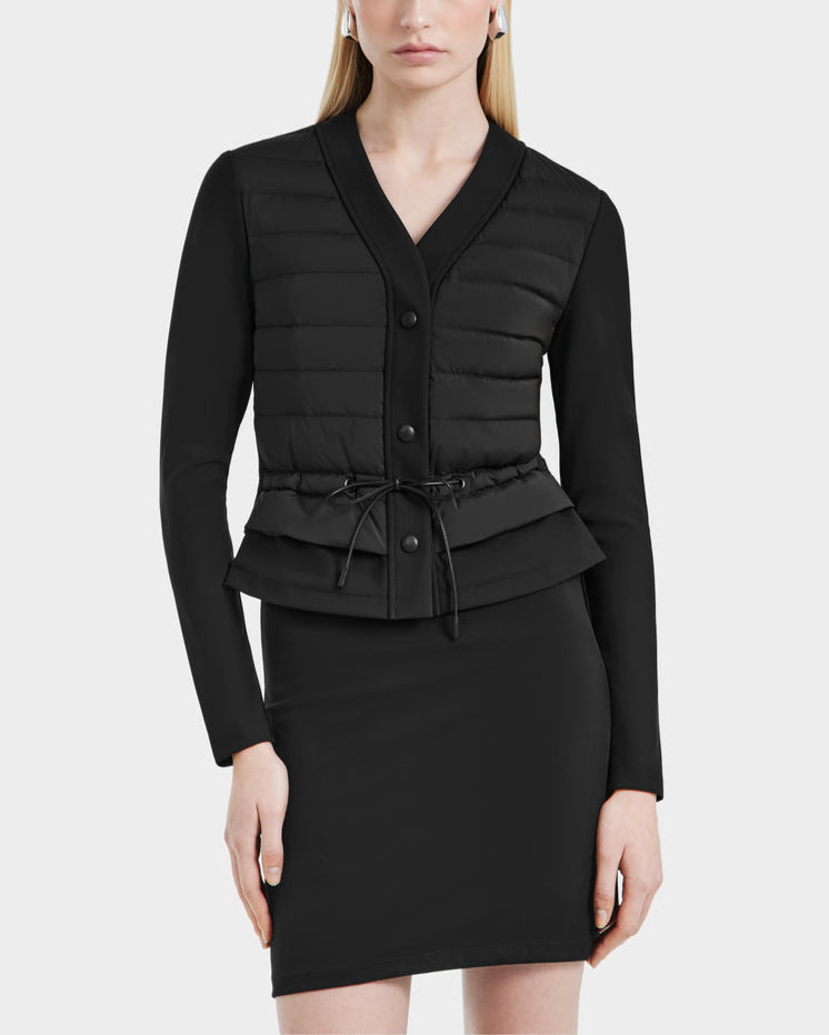Samantha Quilted Cardigan Jacket Black