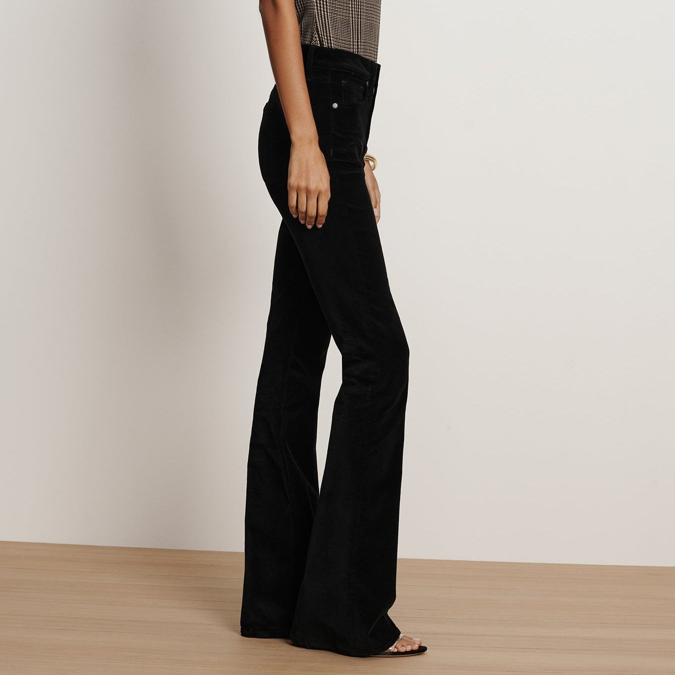 Beverly Velvet Skinny Flare Black