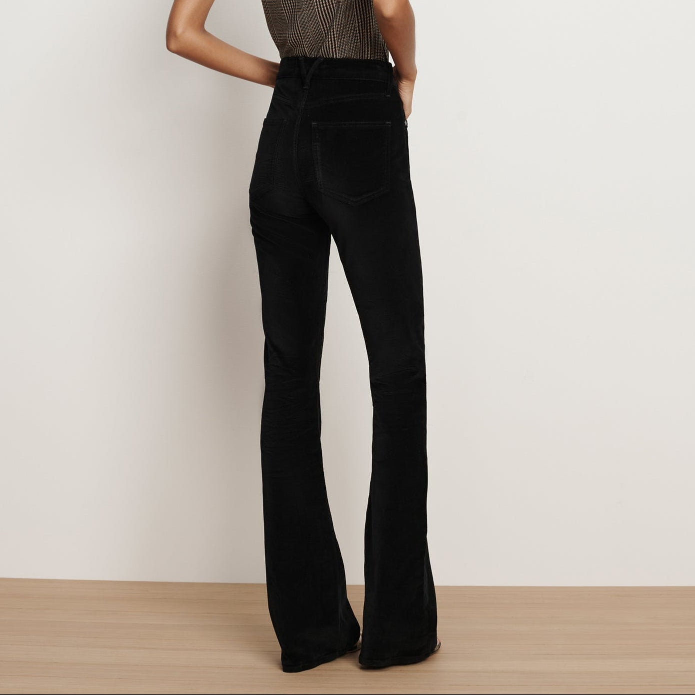 Beverly Velvet Skinny Flare Black