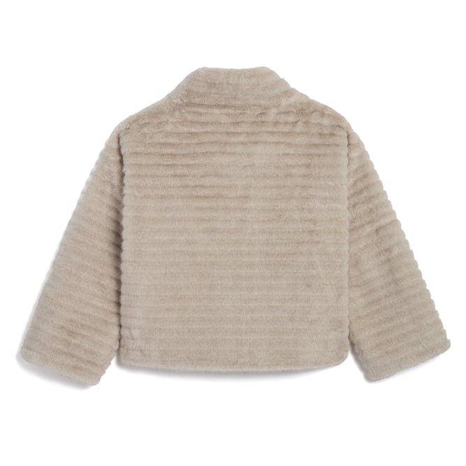Faux Mink Pullover Sweatshirt Pearl
