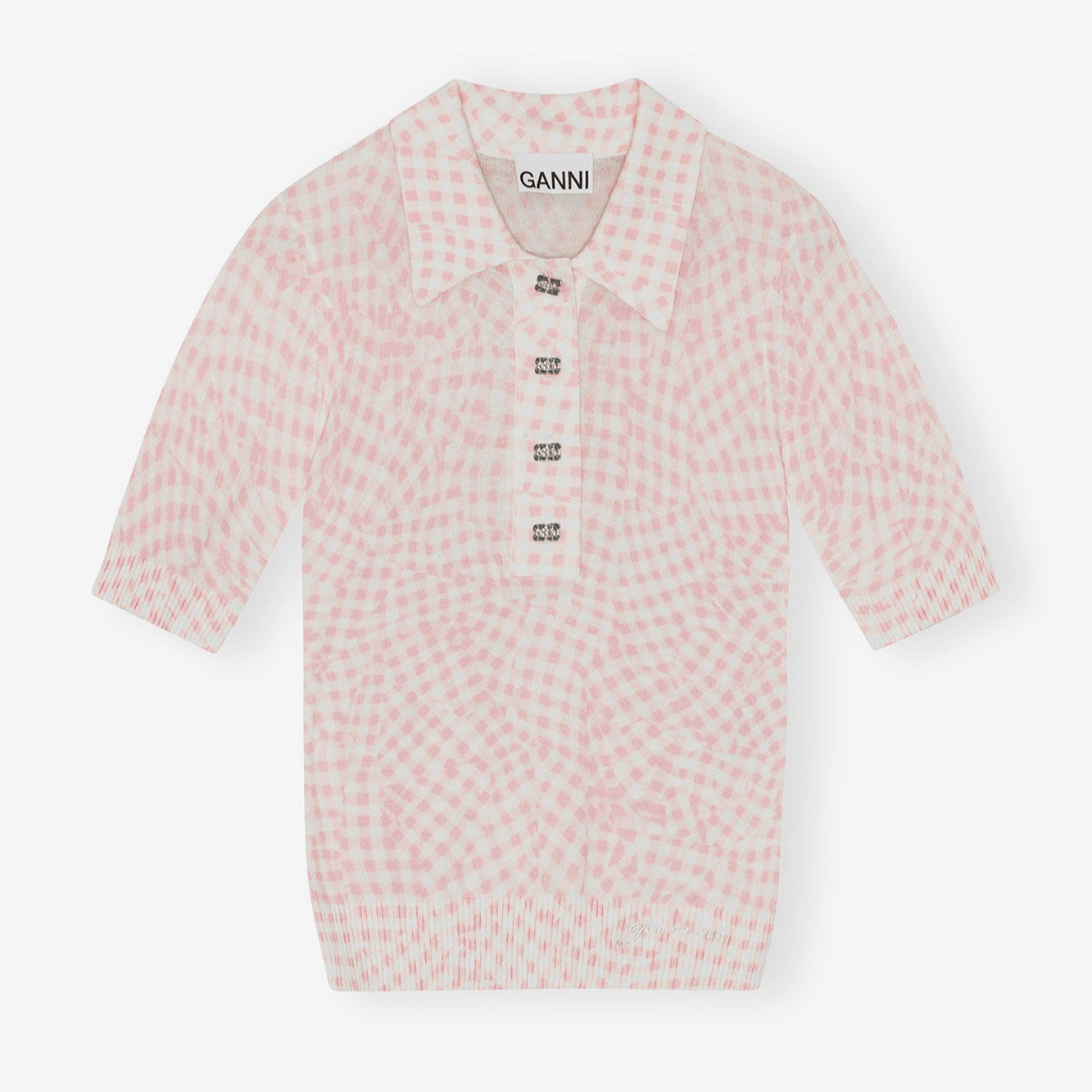 Sheer Printed Polo Bleached Mauve