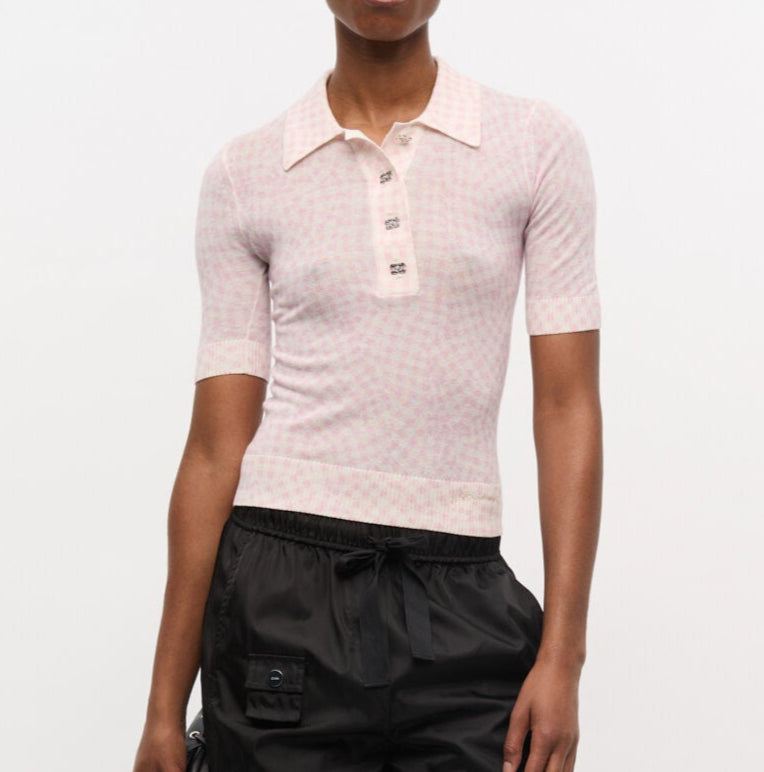 Sheer Printed Polo Bleached Mauve