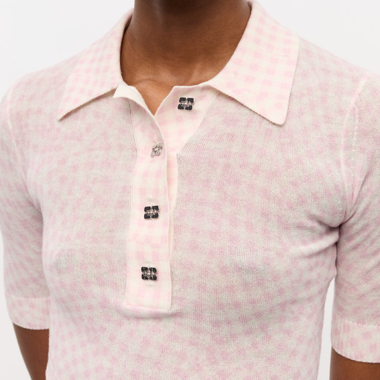 Sheer Printed Polo Bleached Mauve