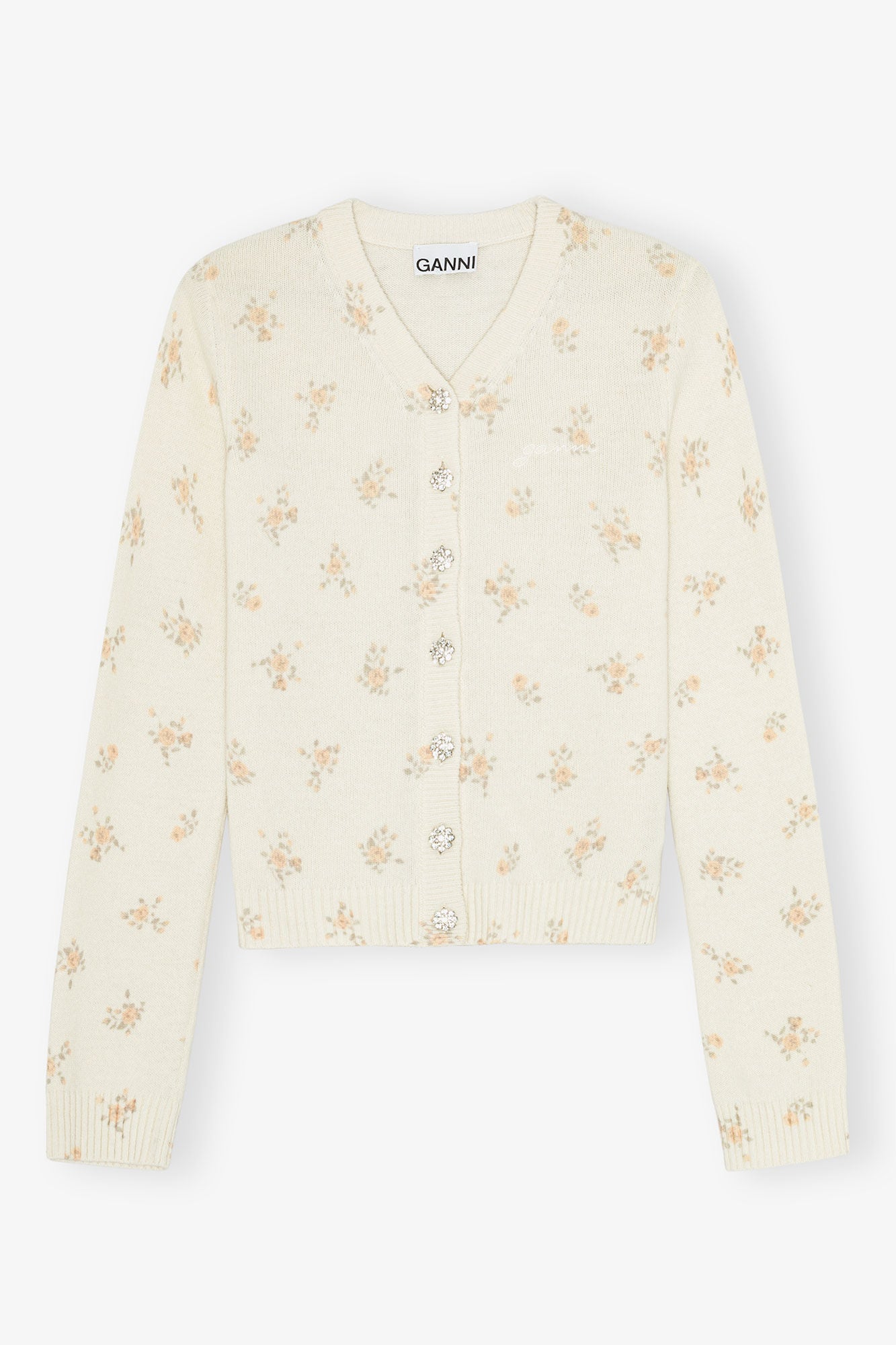Printed Mix Cardigan Antique White
