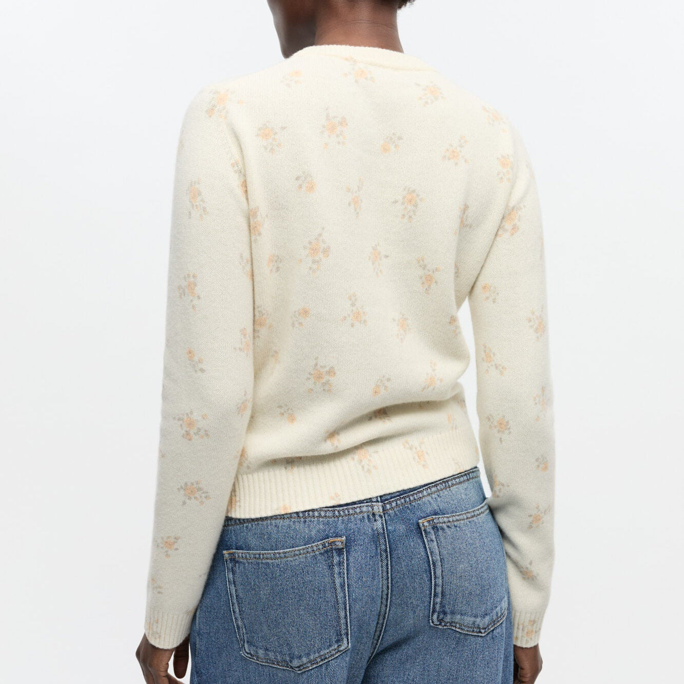 Printed Mix Cardigan Antique White