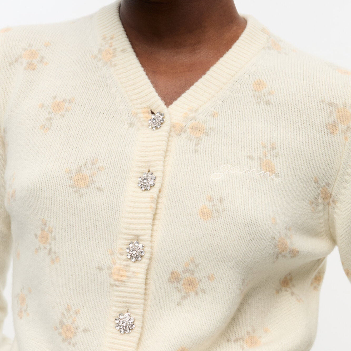 Printed Mix Cardigan Antique White