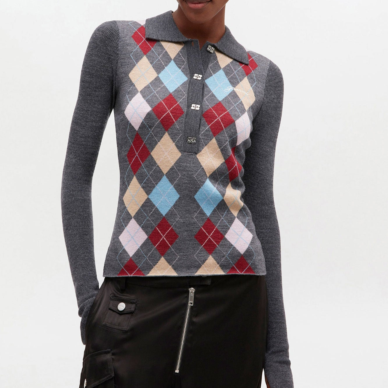 Fine Merino Jacquard Polo Paloma