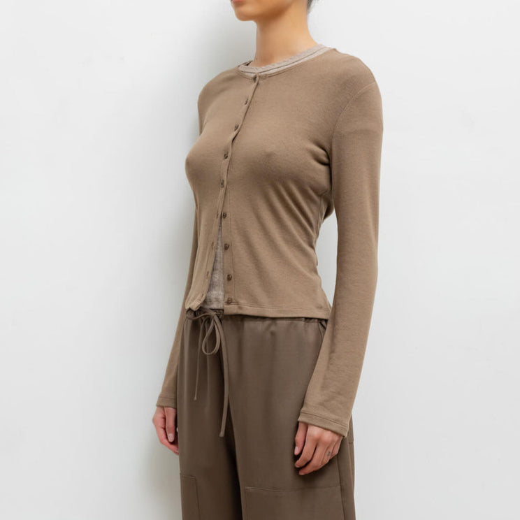 Lauren Classic Cardigan Walnut