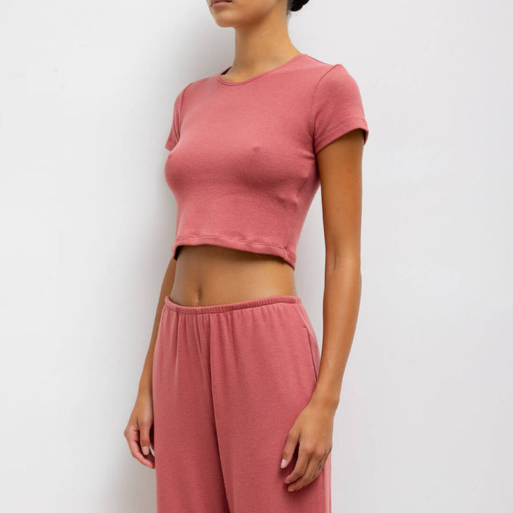 Lauren Crop Slim Tee Radish