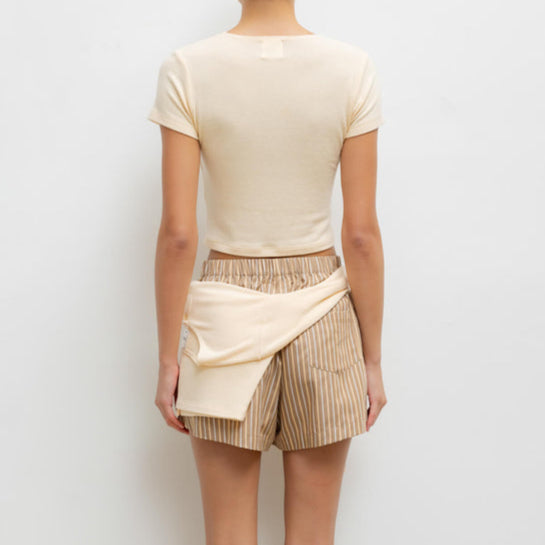 Lauren Crop Slim Tee Vanilla
