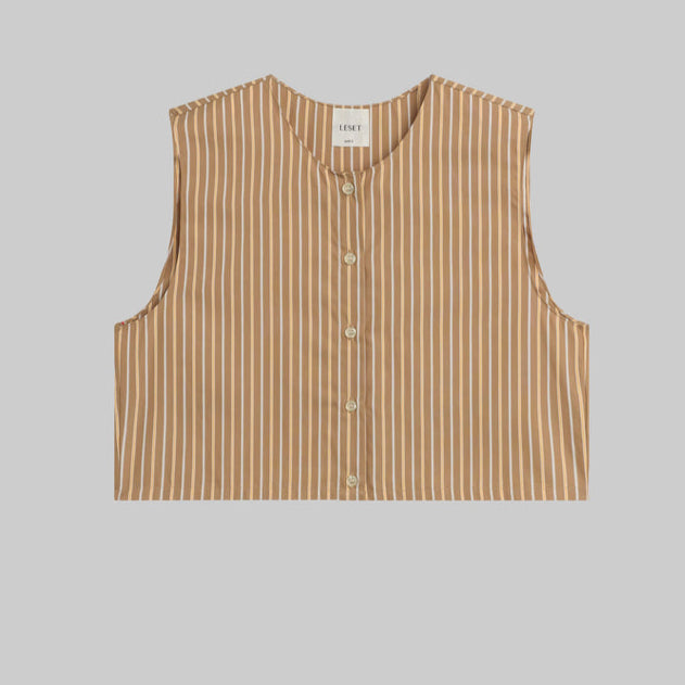 Yoshi Crewneck Vest Mocha/Brown