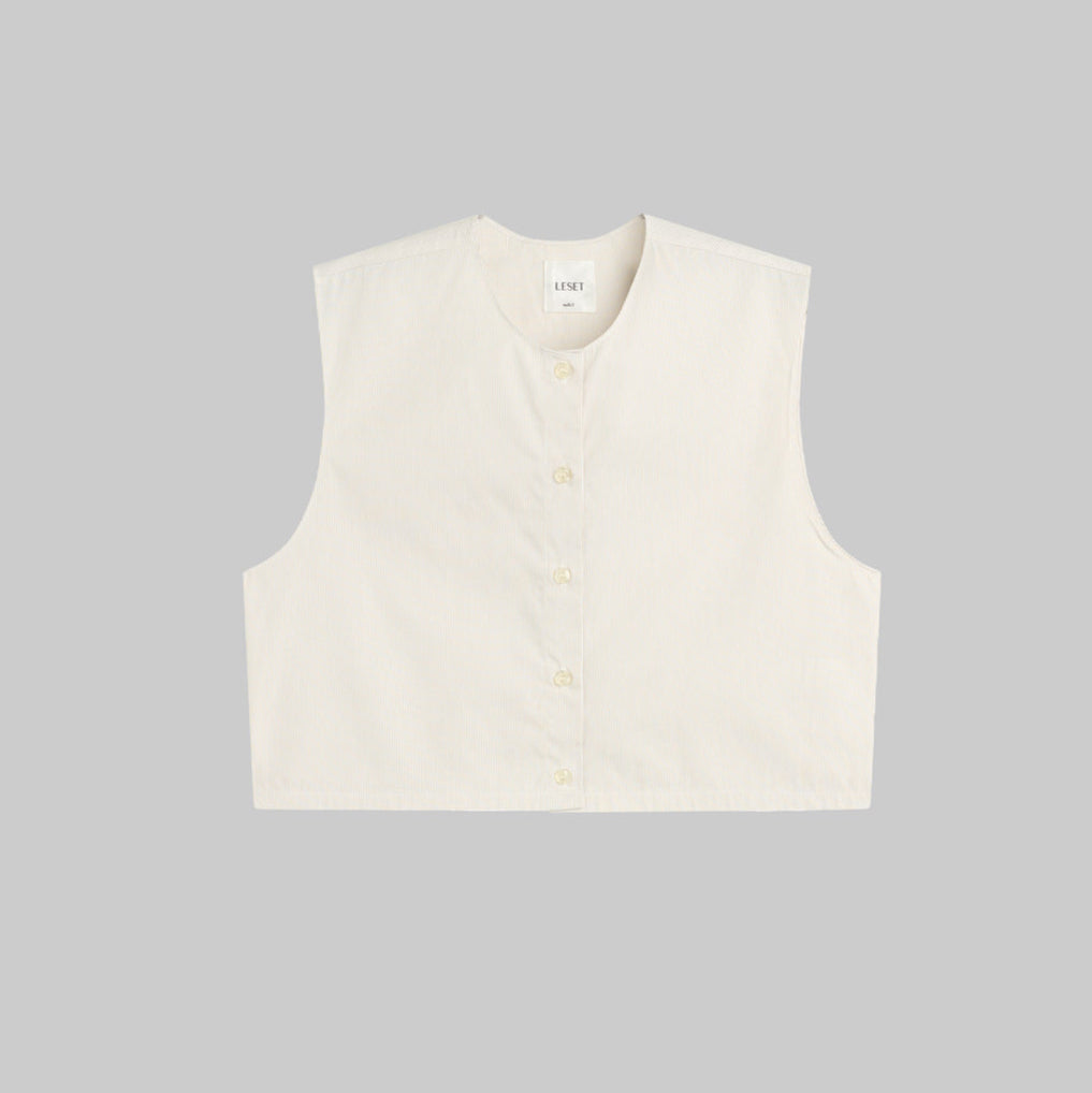 Yoshi Crewneck Vest Parchment/Khaki