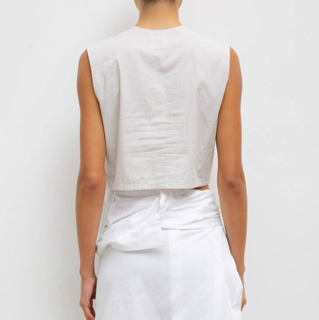 Yoshi Crewneck Vest Parchment/Khaki