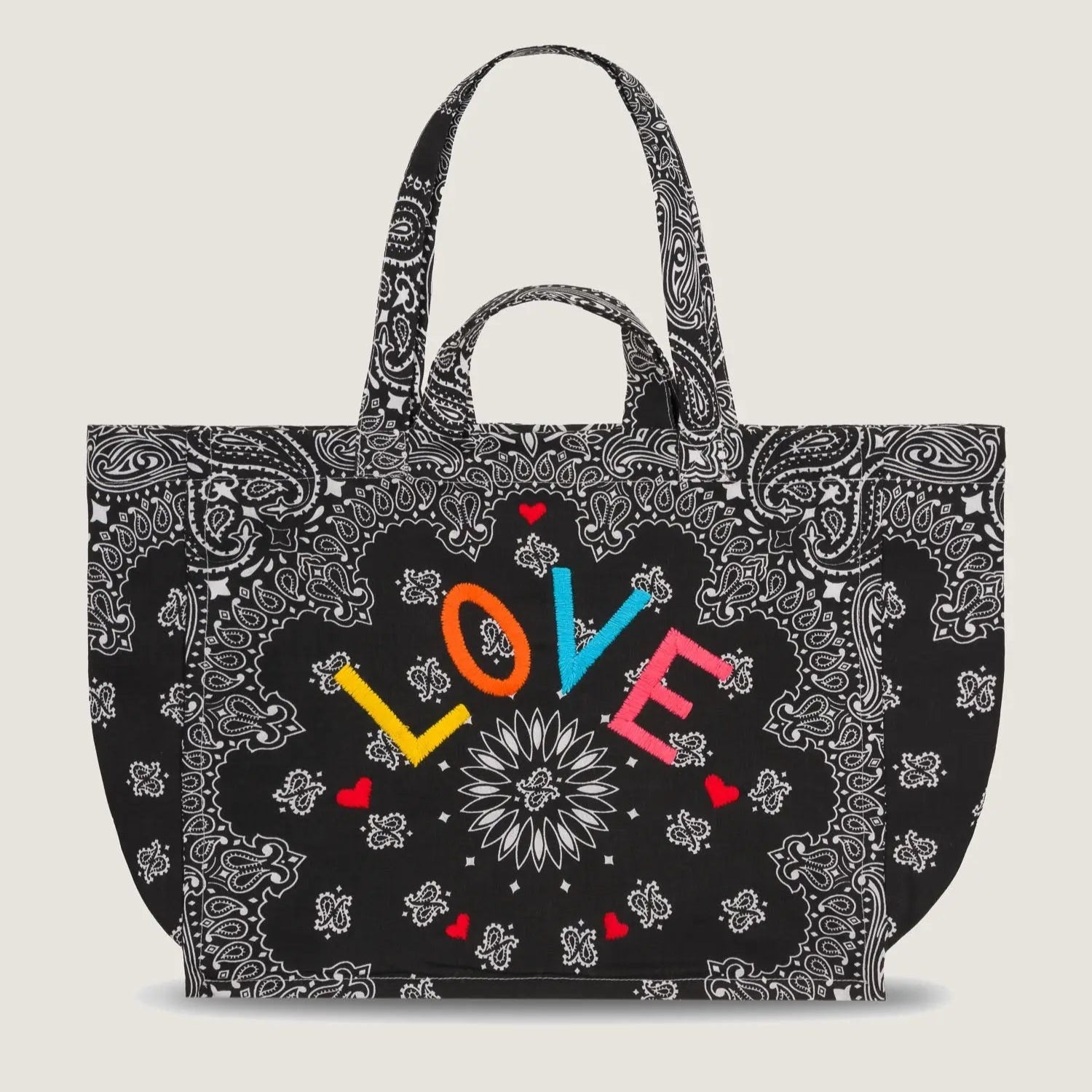 Maxi Cabas Matelasse LOVE All Black