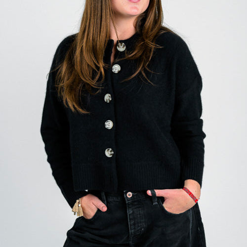 Nina Crew Cardigan Black