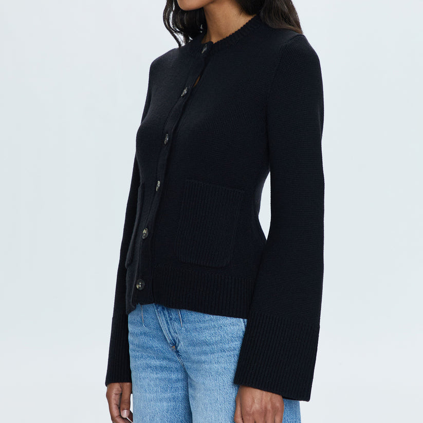 Dani Cinched Waist Cardigan Noir