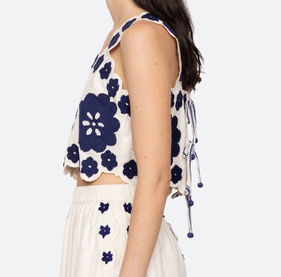 Catrine Appilque Top Blue