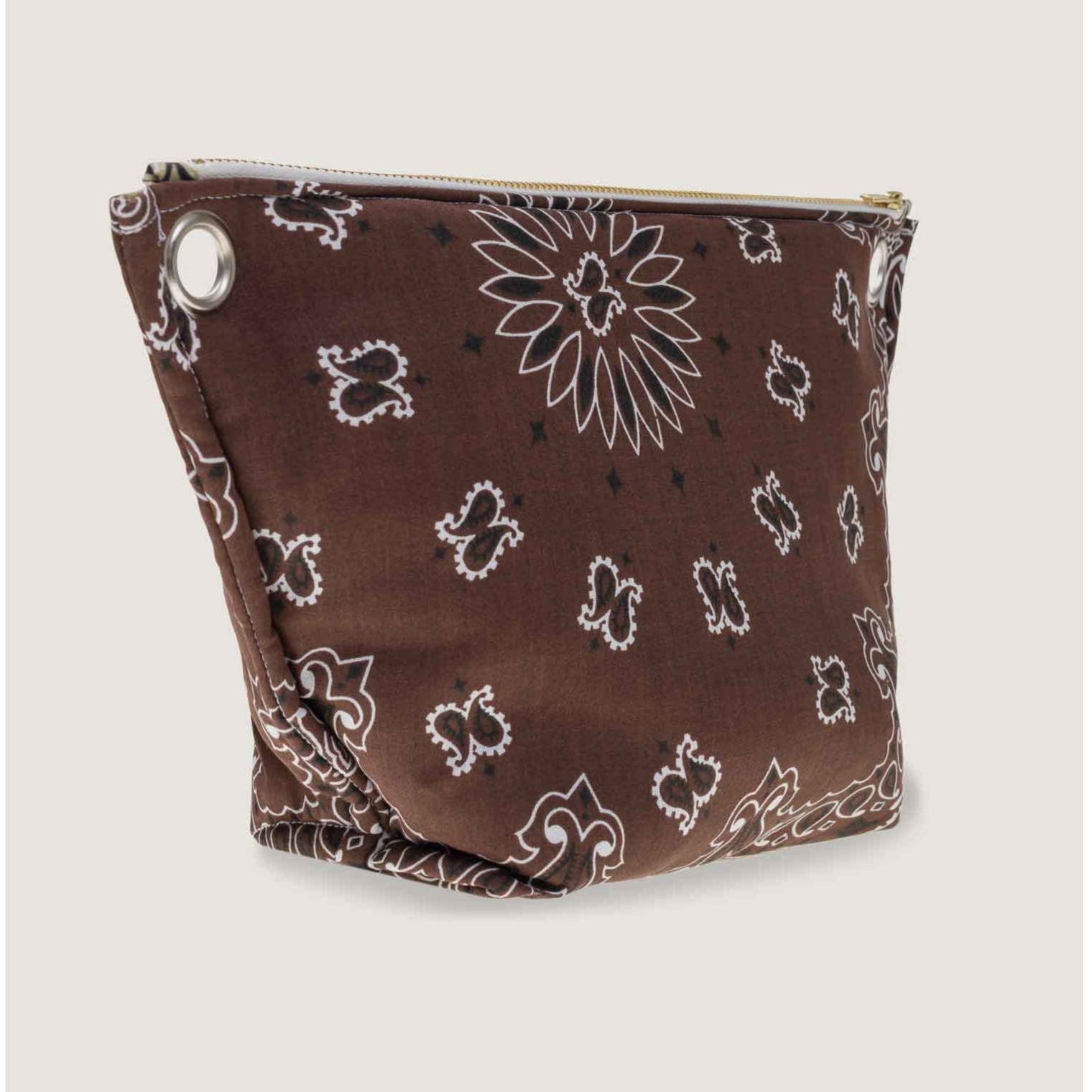 Pochette Oeillet Marron/Beige