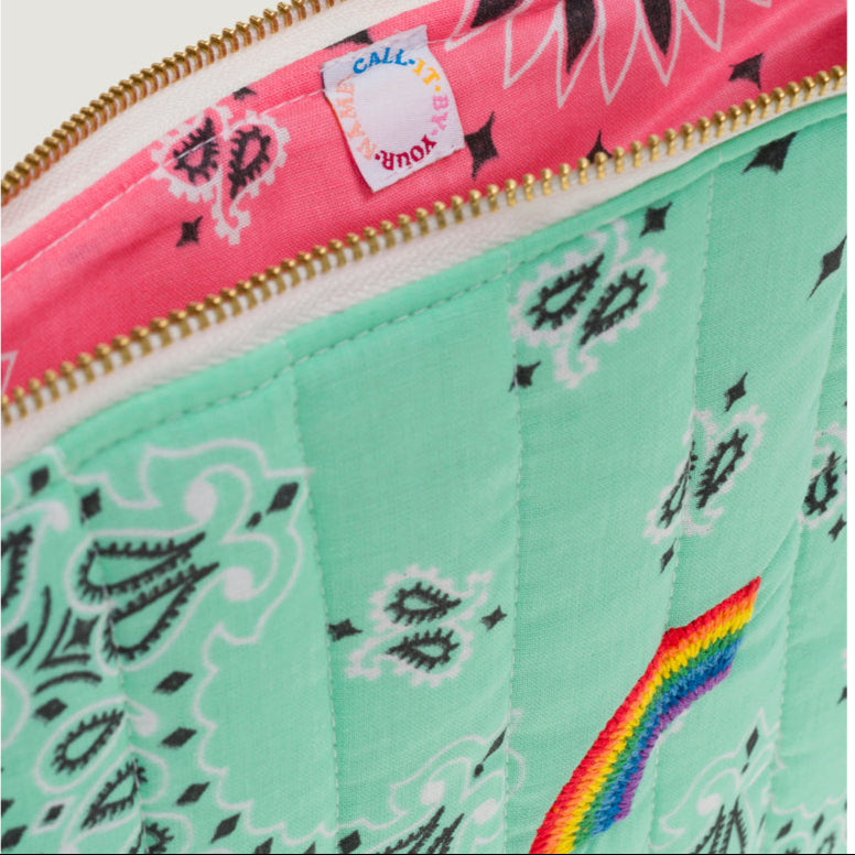 Pochette Zippee Matelasse RAINBOW Mint/Strawberry