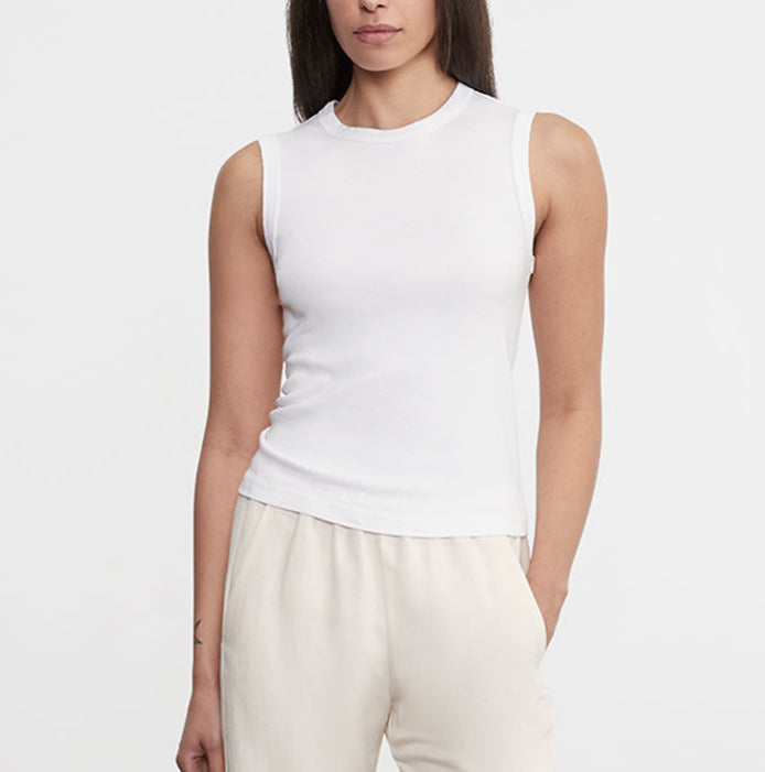 New Classic Slvless Tee White