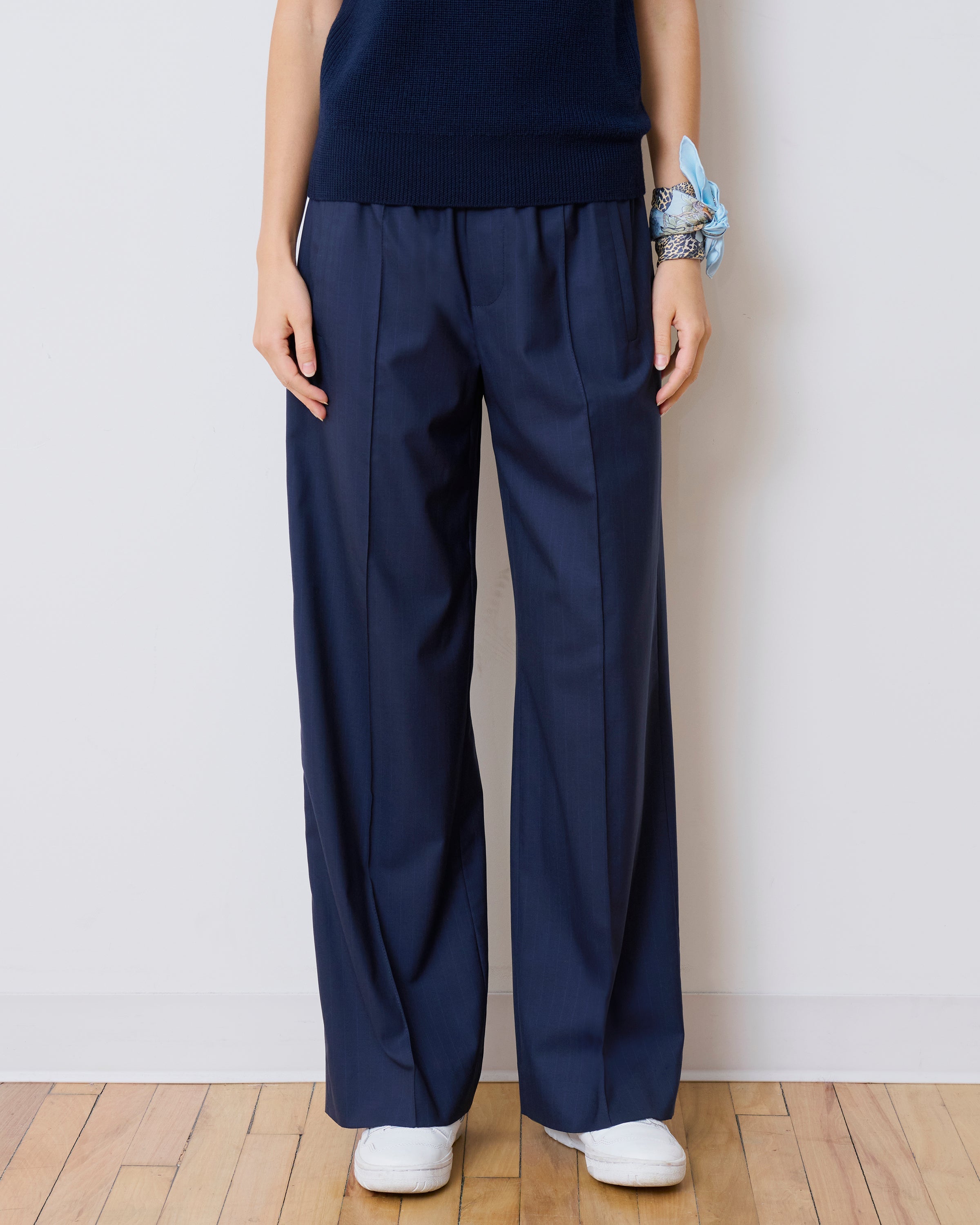 The Prep Trouser Navy Pinstripe