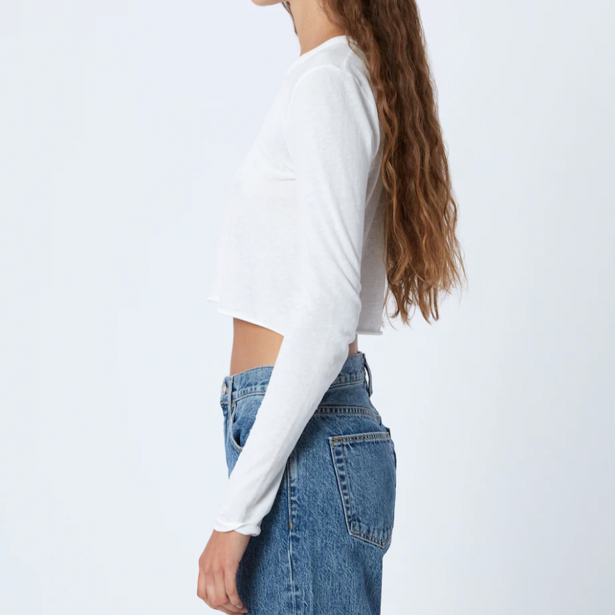 Long Sleeve Baby Tee Natural White