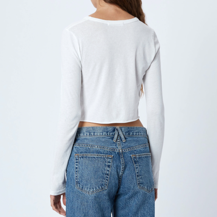 Long Sleeve Baby Tee Natural White