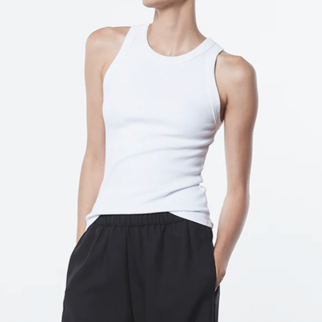 Supima Rib Sheath Tank White