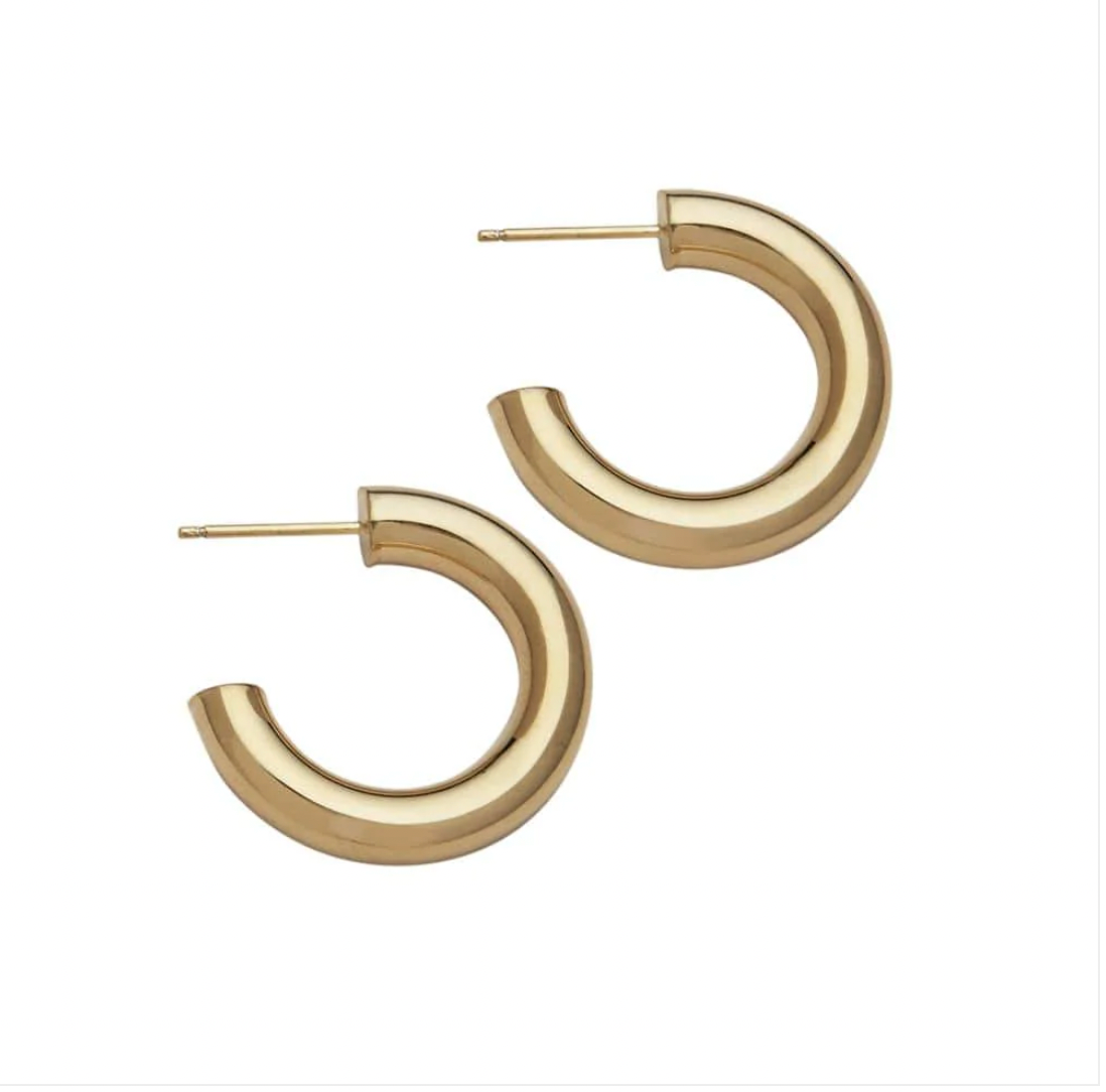Lou 1" Hoops 14K Yellow Gold