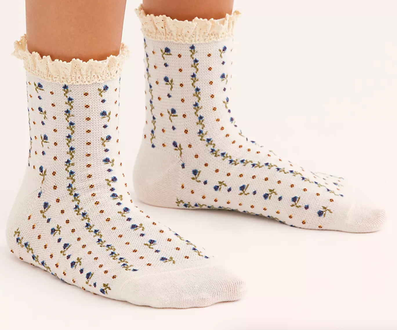 Rosebud Waffle Knit Sock