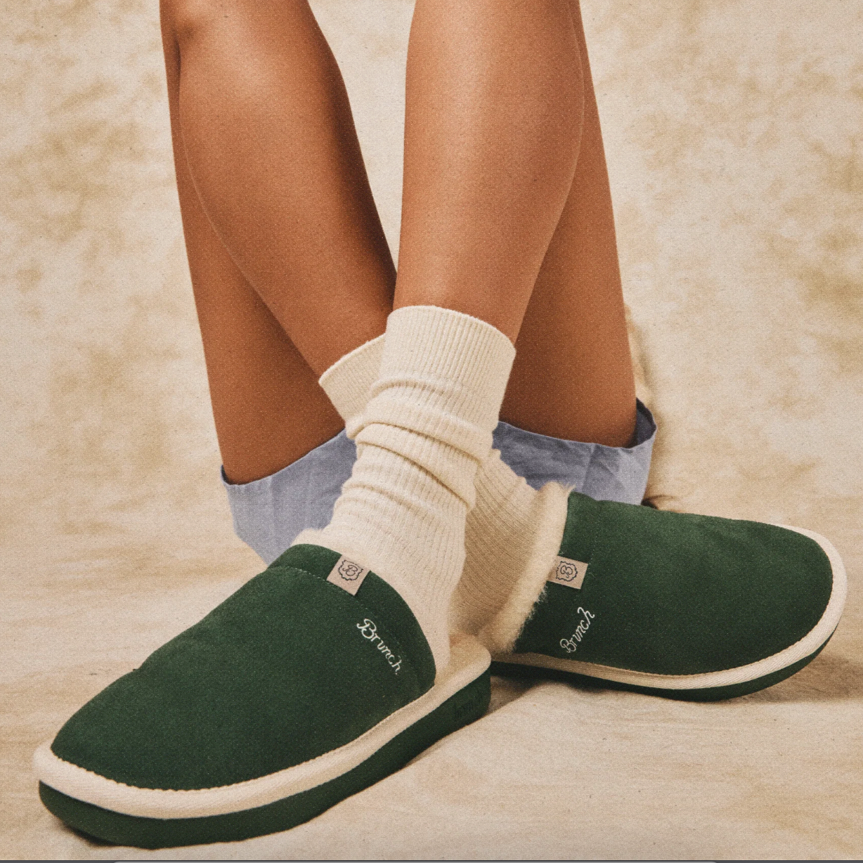 Essential Suede Shearling Moss
