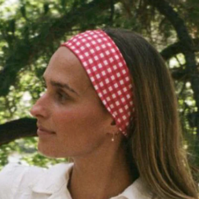 Infinity Headband Cherry Gingham
