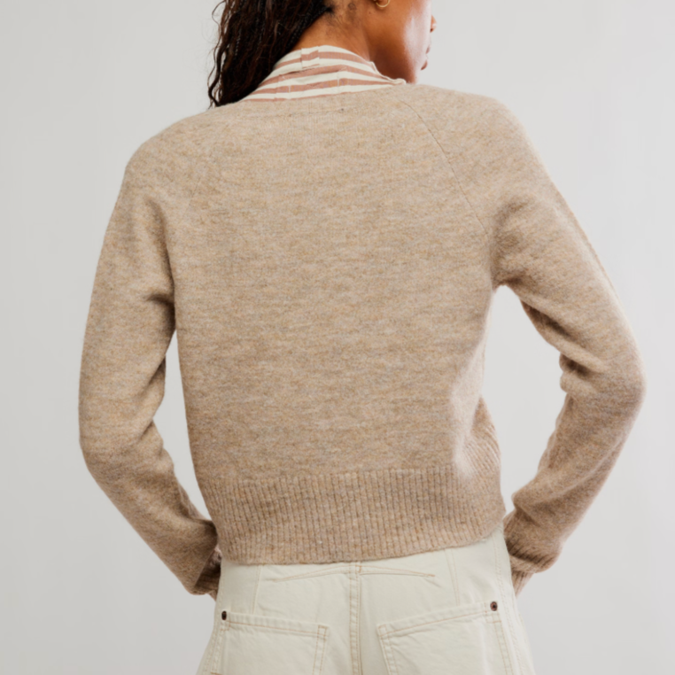 School Girl Cardi Feather Grey Melange