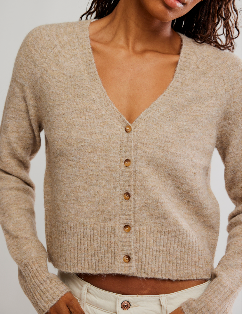 School Girl Cardi Feather Grey Melange