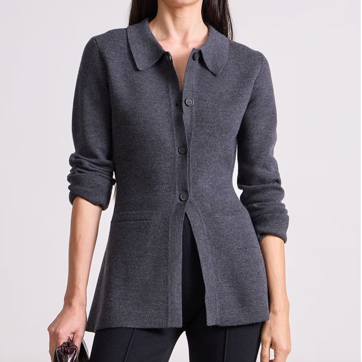Betti Knit Cardi Grey