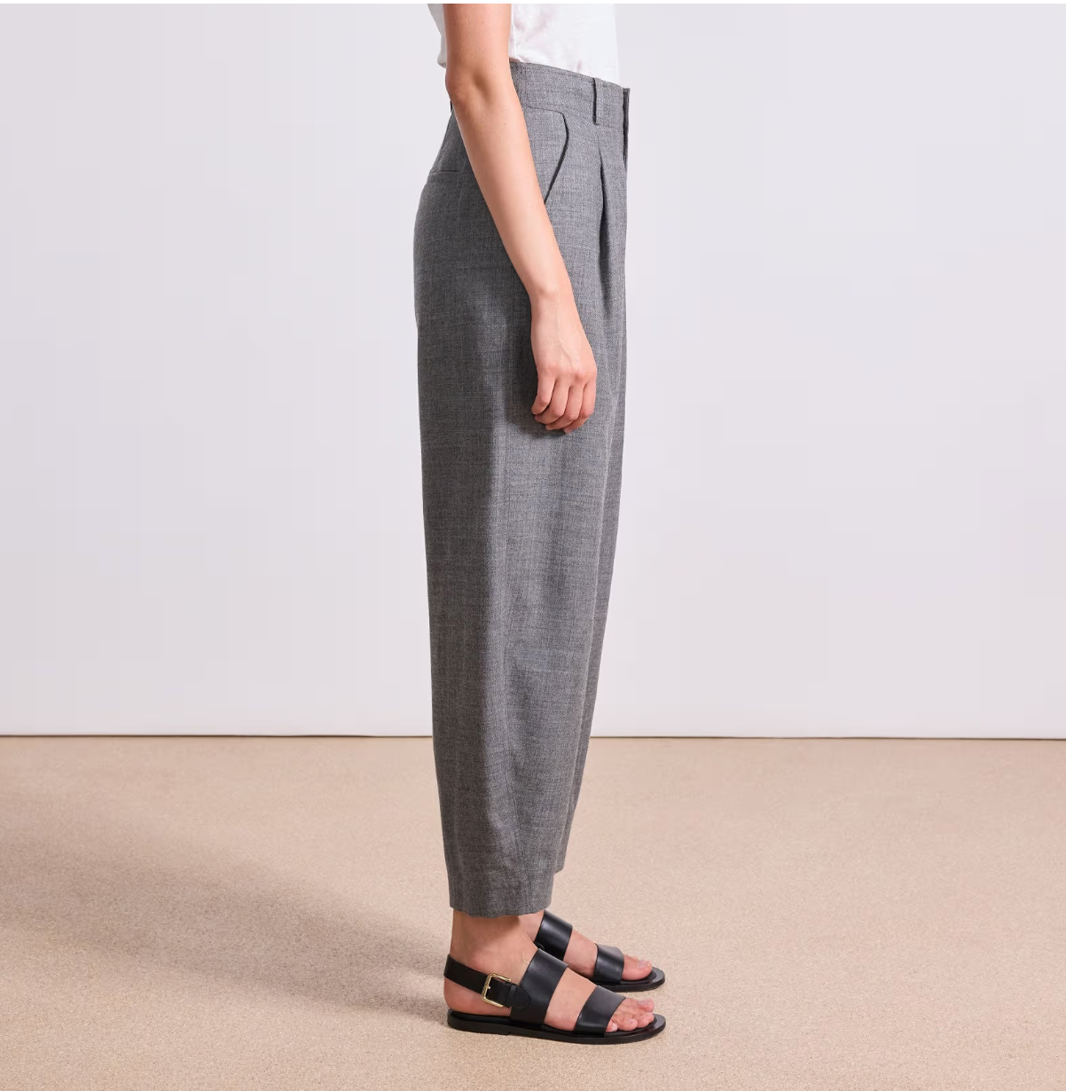 Bari Crop Trouser Heather Grey