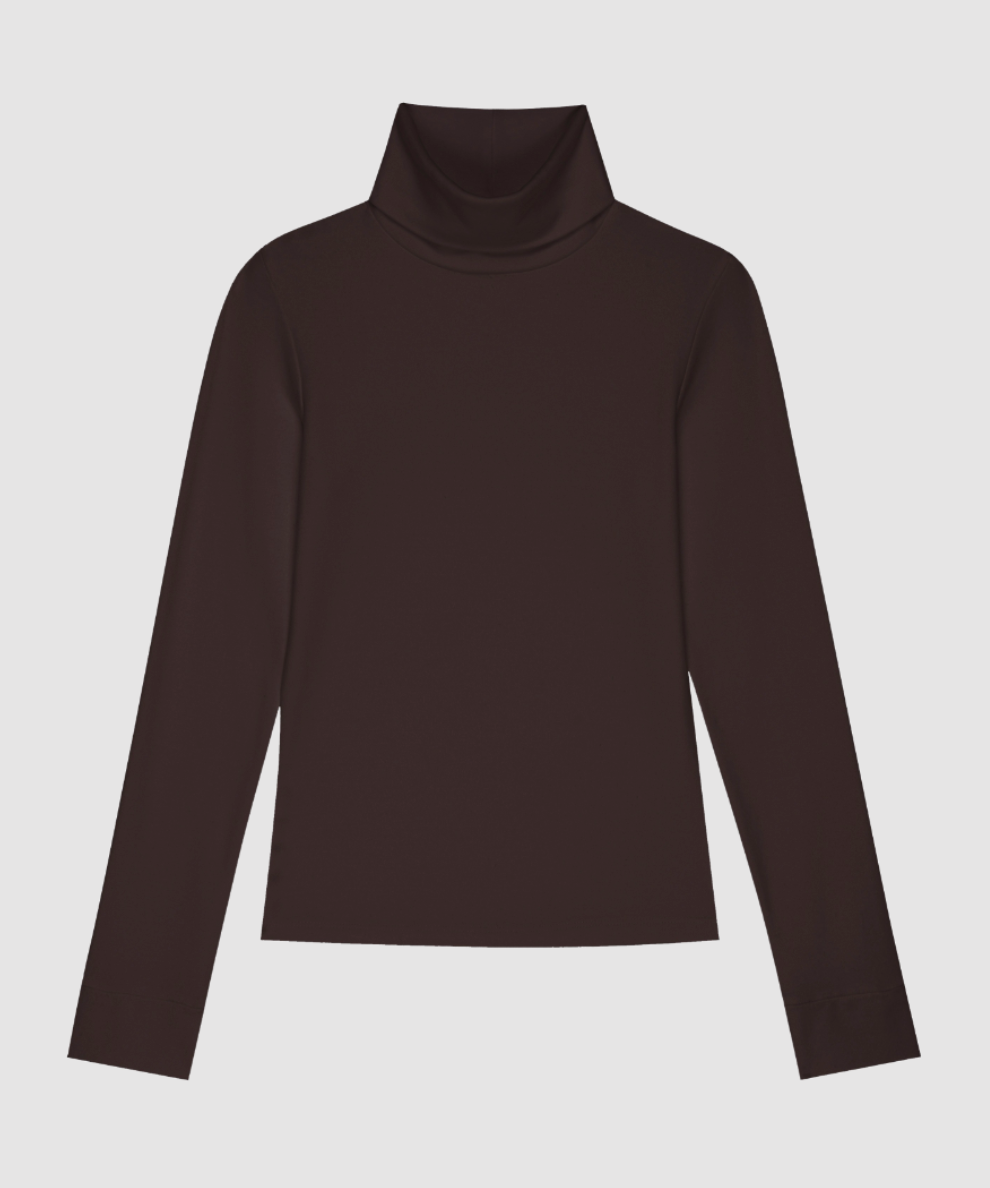 The Baby Rib Turtleneck Espresso