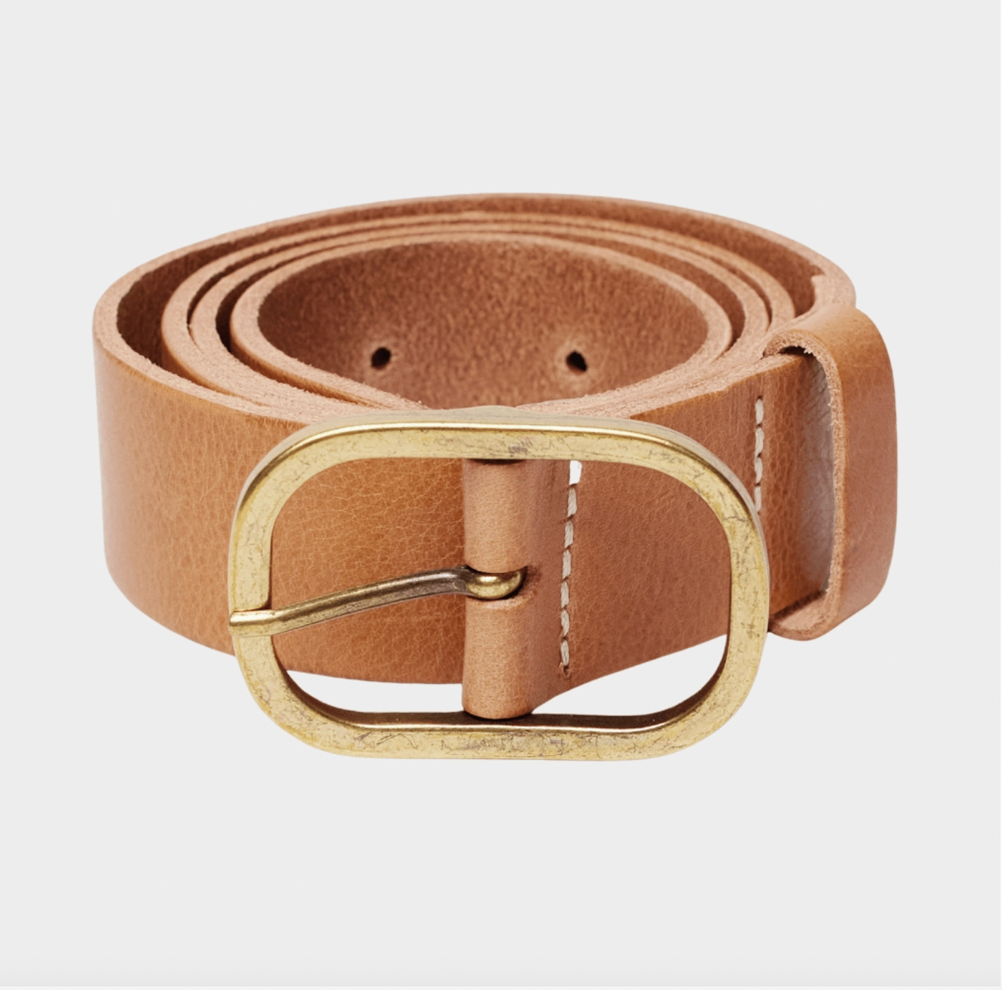Marin Gold Oval Buckle Camel