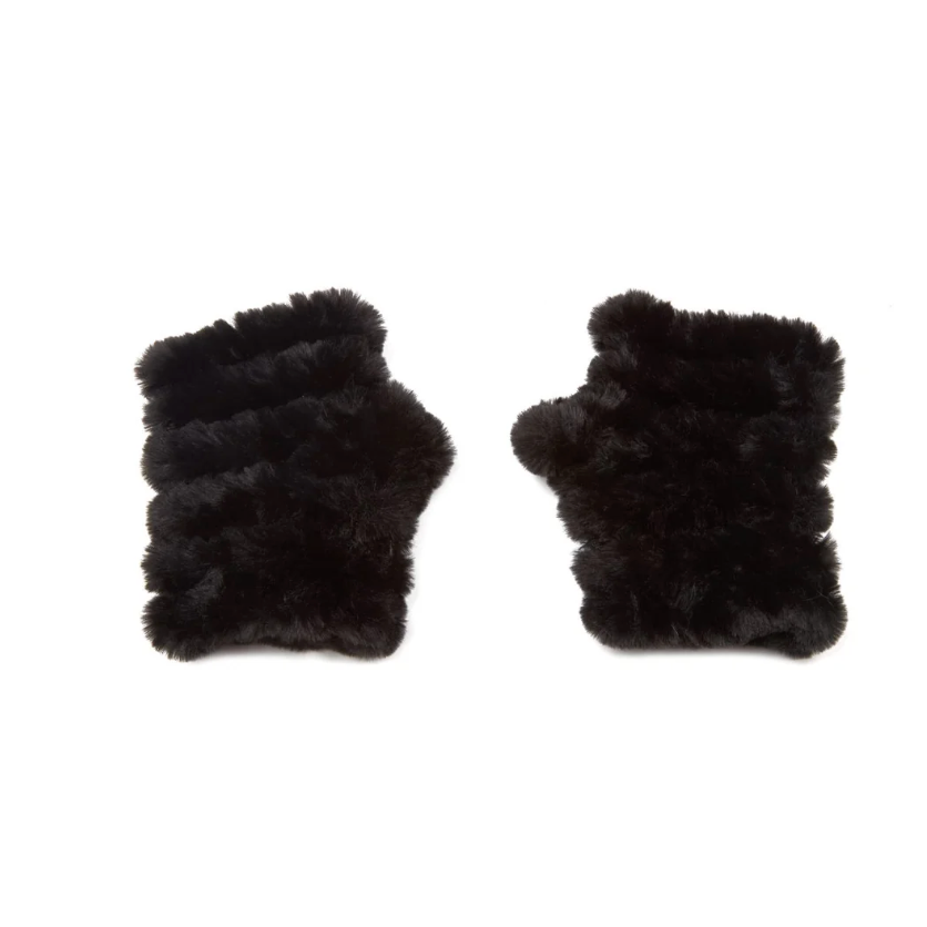 Faux Mandy Mittens Black