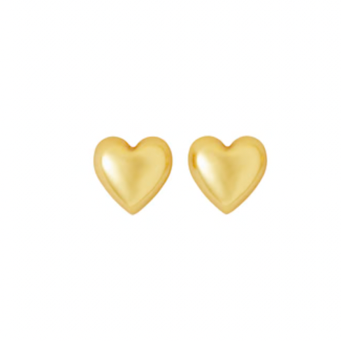 The Puffy Heart Gold Stud Earrings