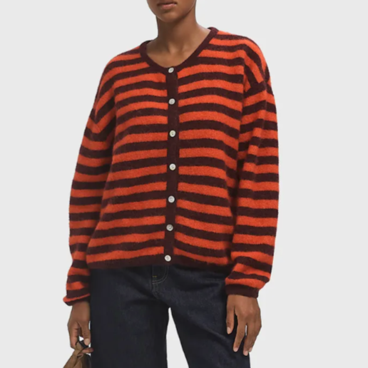 Vitow Cardigan Grenat Raye