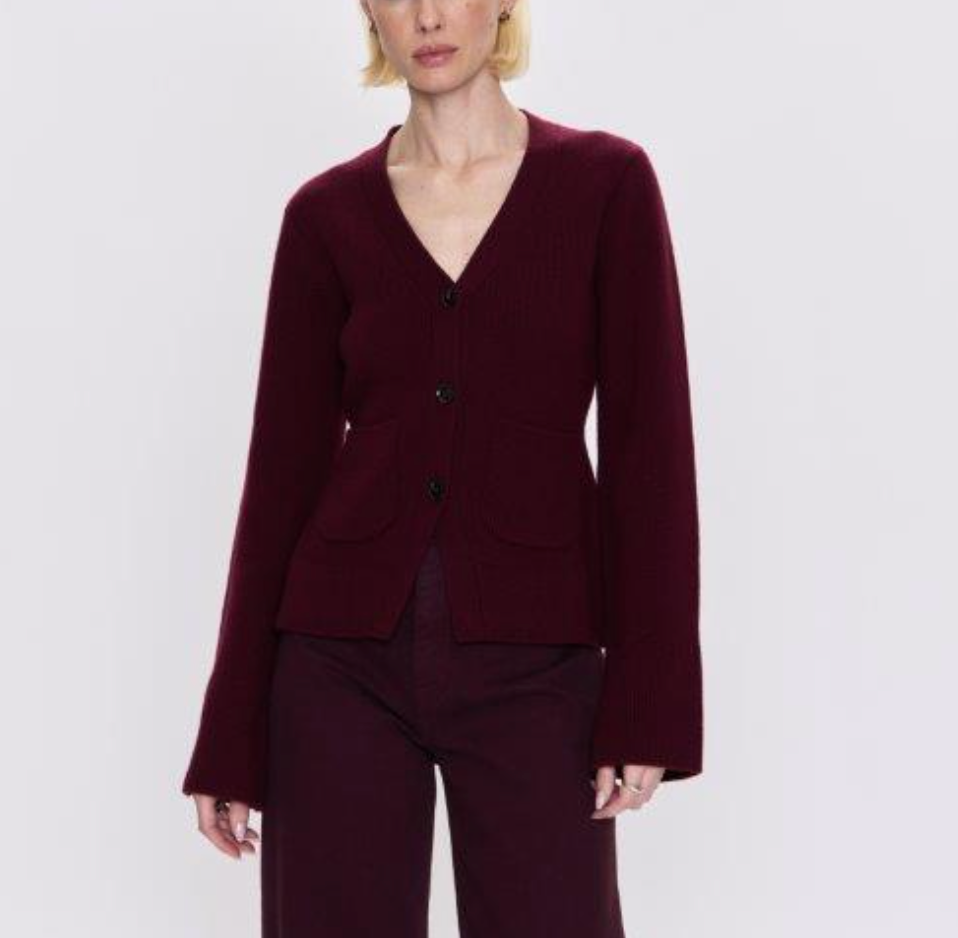 Aeron V-Neck Cardigan Claret