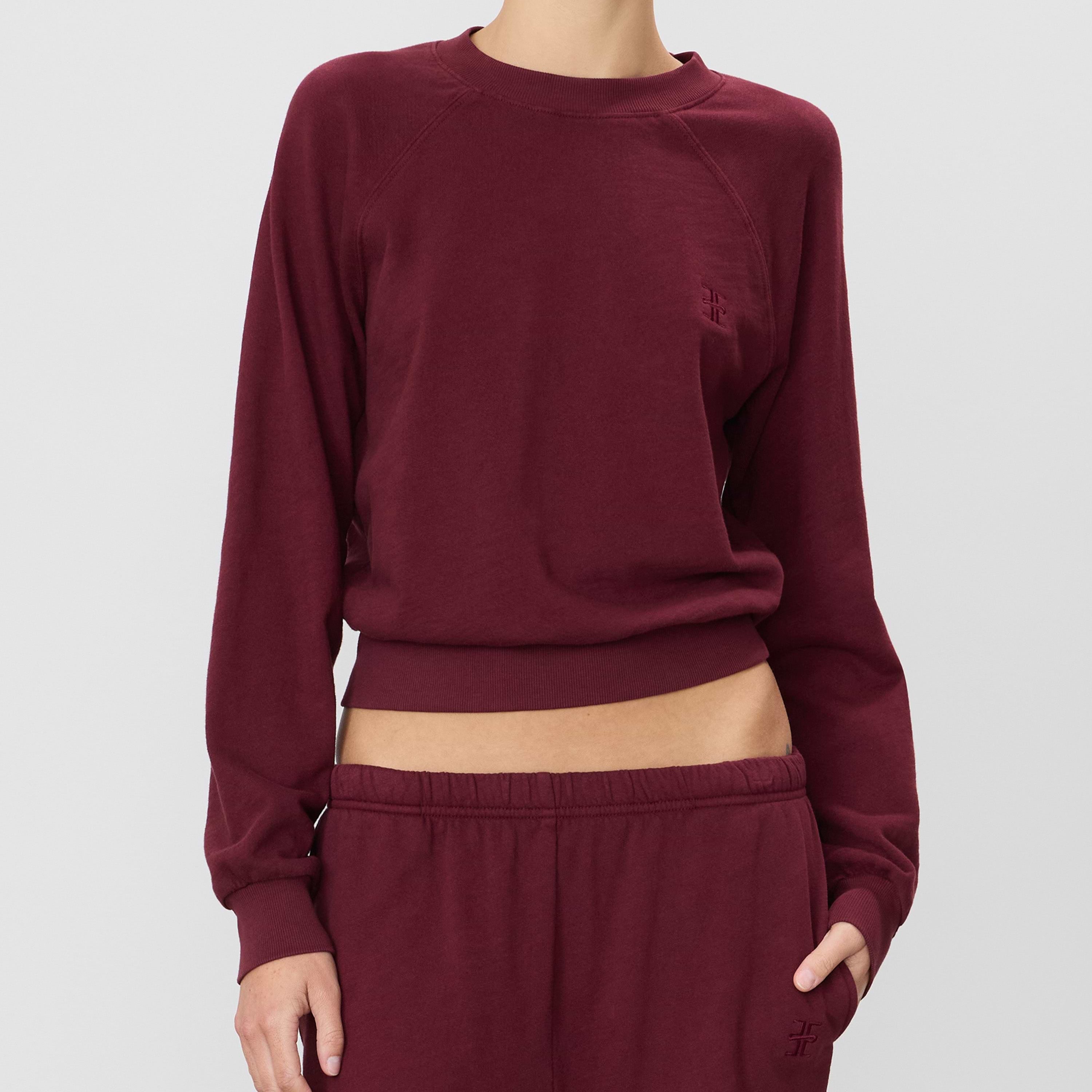 Shrunken Raglan Sweatshirt Oxblood