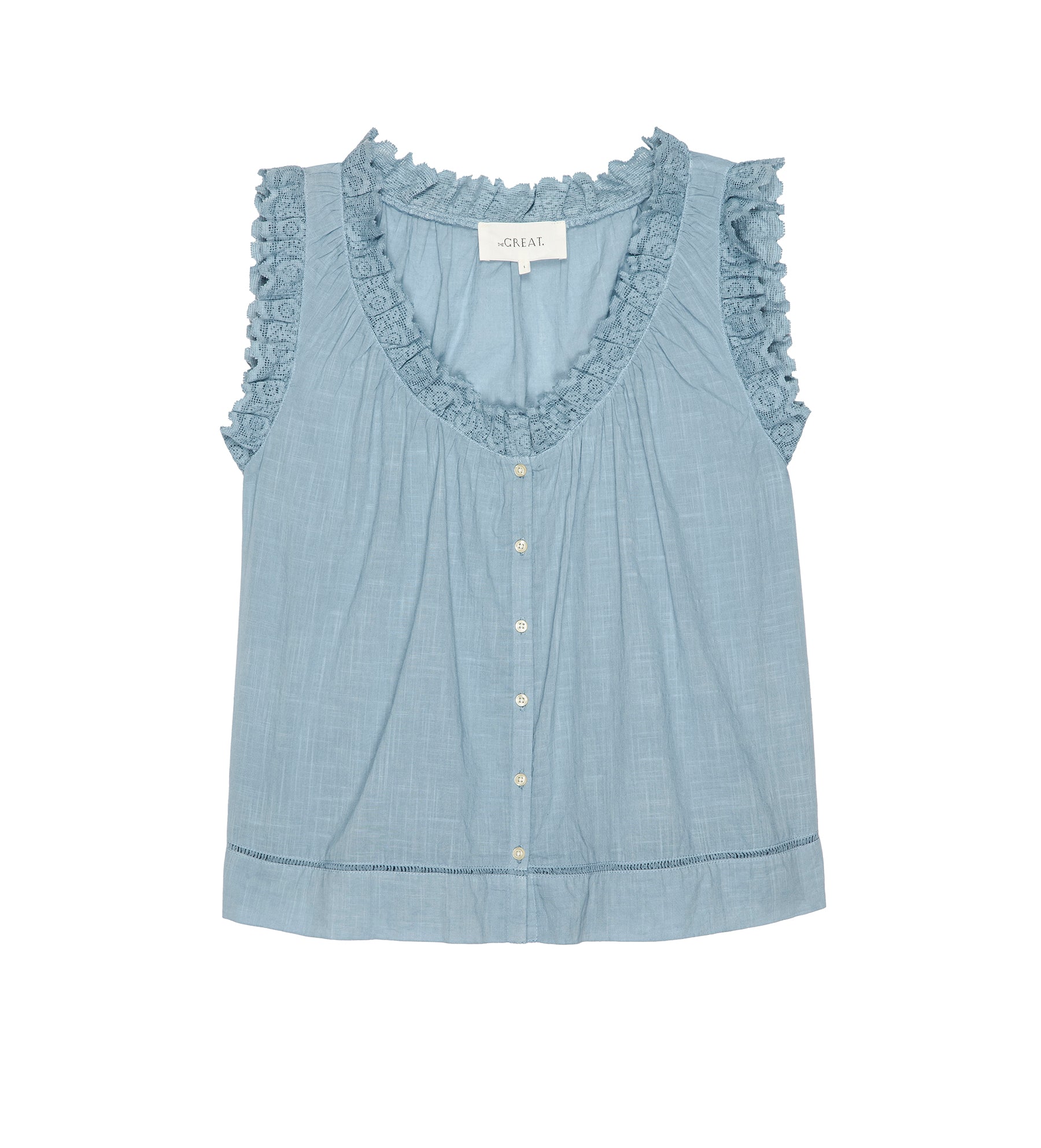 The Vignette Top Pale Blue