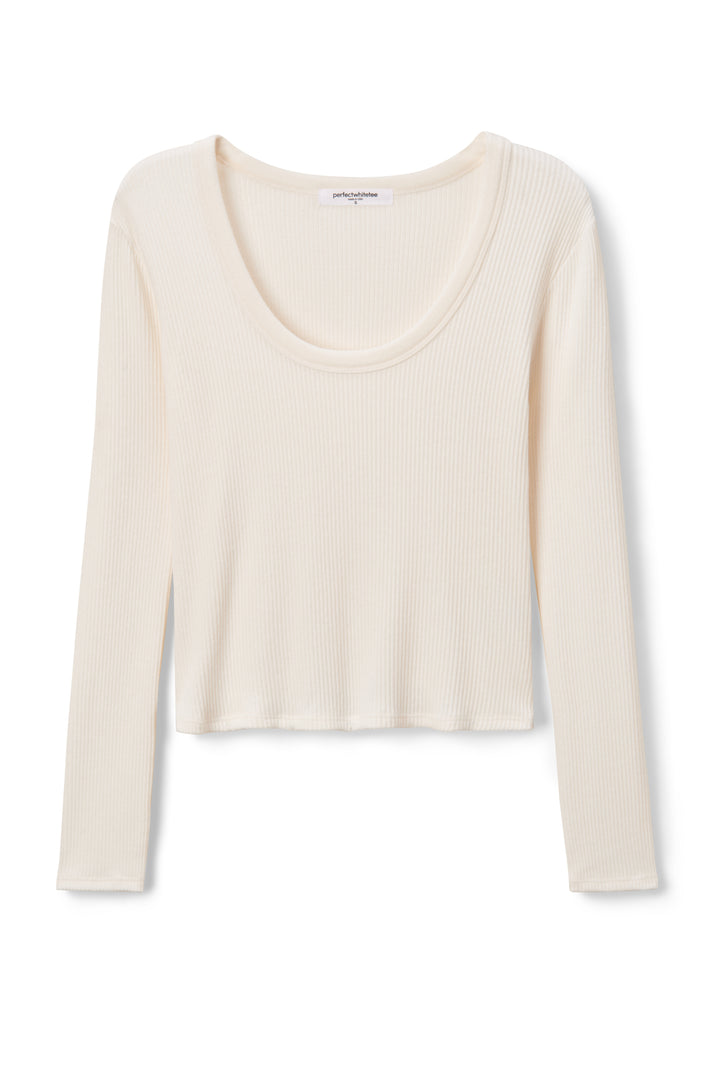 Josie Rib L/S U Neck Sugar