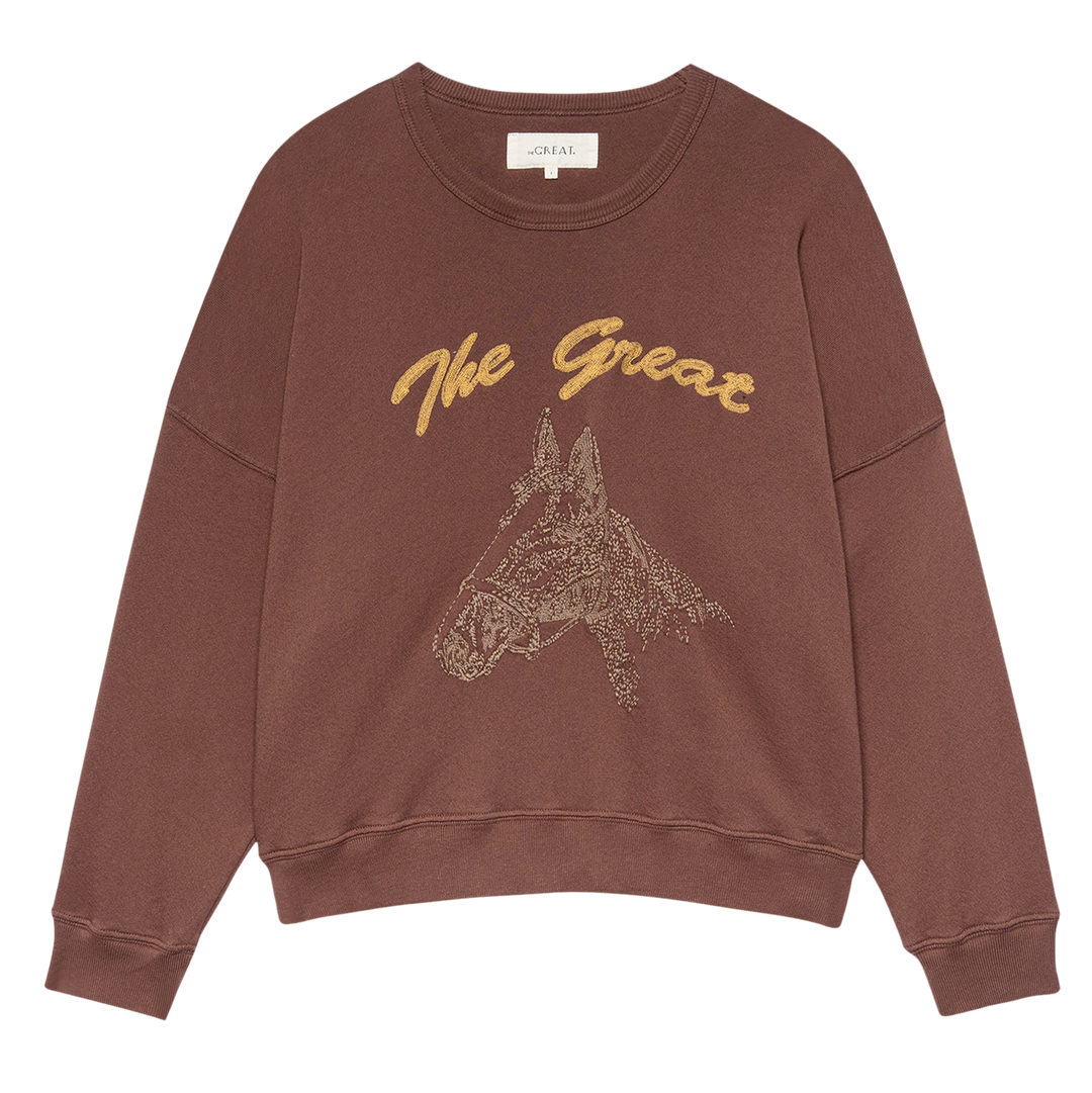The Teammate Sweatshirt Horse Emb Umber