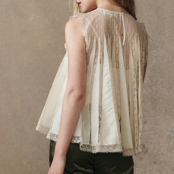The Keepsake Lace Shell Top Cream