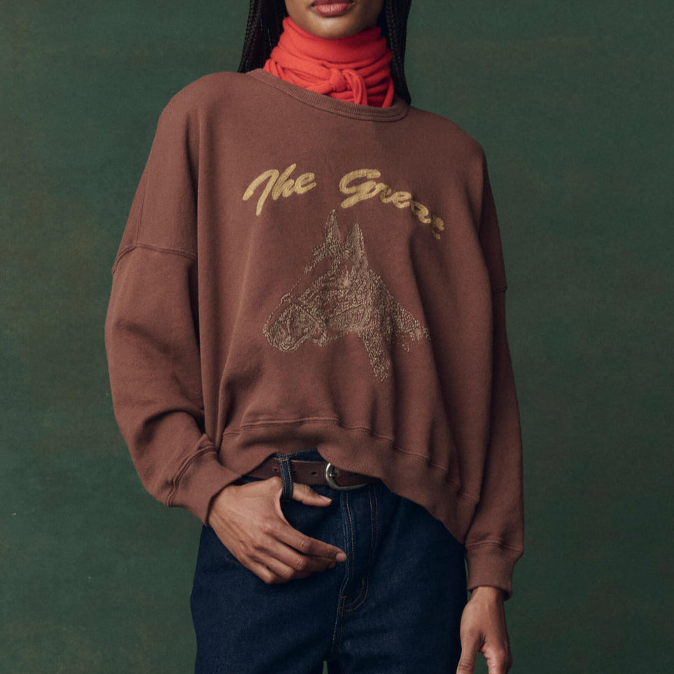 The Teammate Sweatshirt Horse Emb Umber